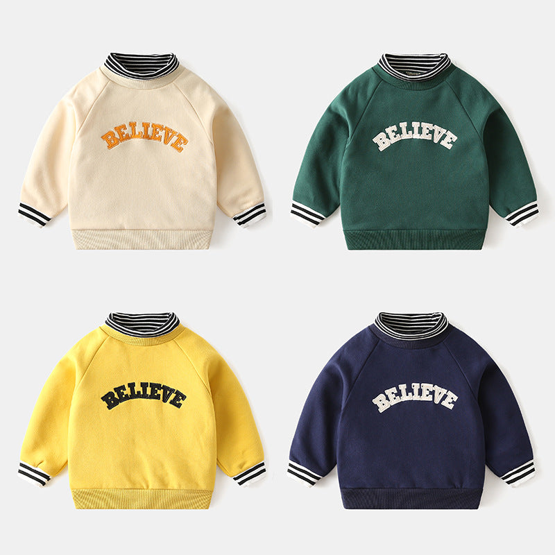Believe print sweater