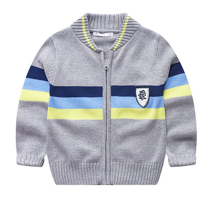 Striped zipper sweater