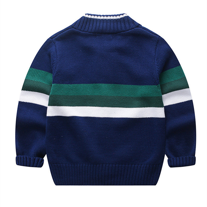 Striped zipper sweater