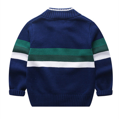Striped zipper sweater